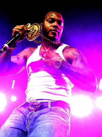 Flo Rida on stage at the Jingle Bell Ball