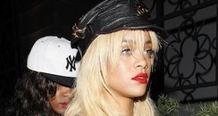 Rihanna arrives at a night club in Los Angeles.