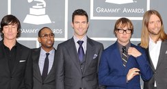 Maroon 5 on the red carpet at the Grammy Awards.