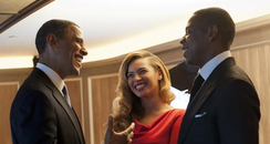 Jay-Z and Beyonce meet Barack Obama