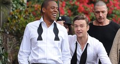 Jay-Z and Justin Timberlake on the set 
