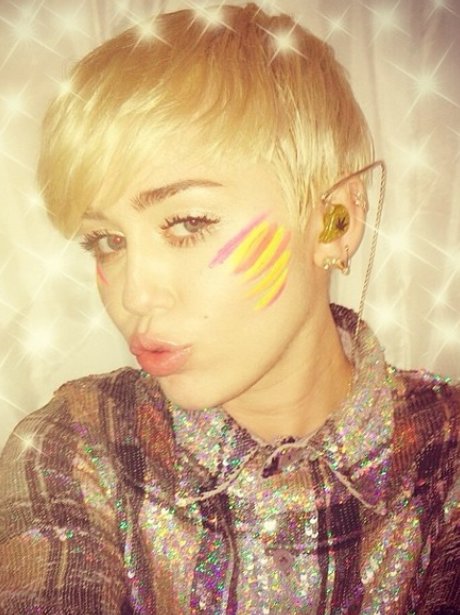 Miley Cyrus Rocks Face Paint In Bet