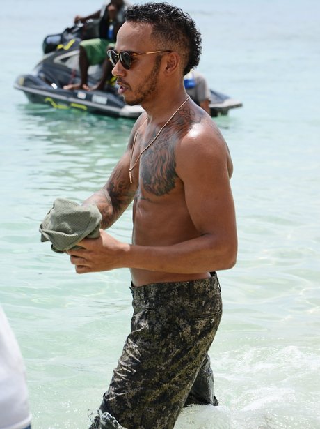 Lewis Hamilton Sweaty And Shirtless Naked Male Celebrities